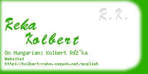 reka kolbert business card